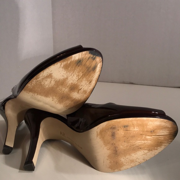 Anne Klein Brown Patent Leather OpenToe SlingBack - Picture 7 of 7